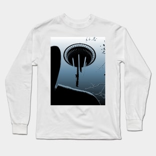 Space Needle In Abstract Long Sleeve T-Shirt